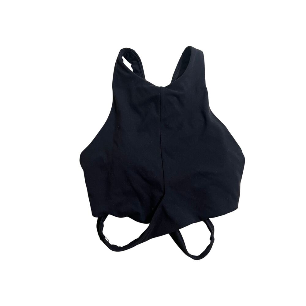 Athleta Sports Bra Black Racerback Cut Out Removable Pads Size XS